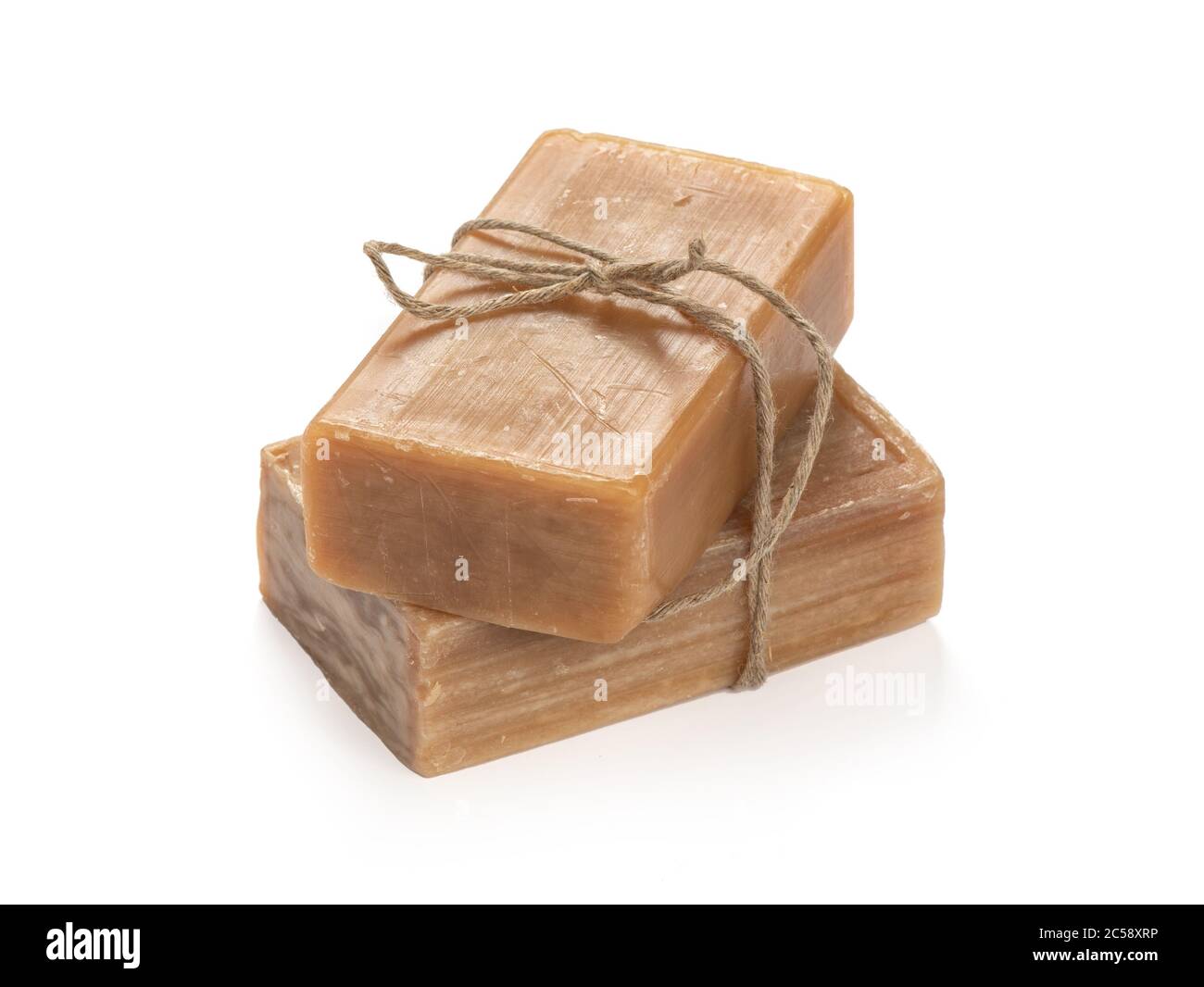 rustic laundry soap isolated on white background Stock Photo