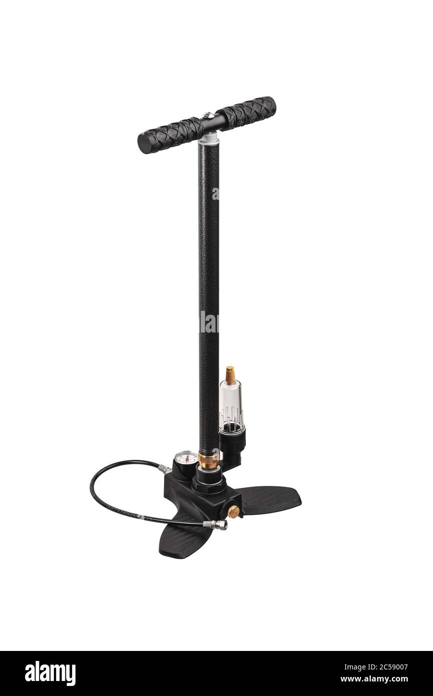 Bicycle hand pump with pressure sensor isolate on a white background