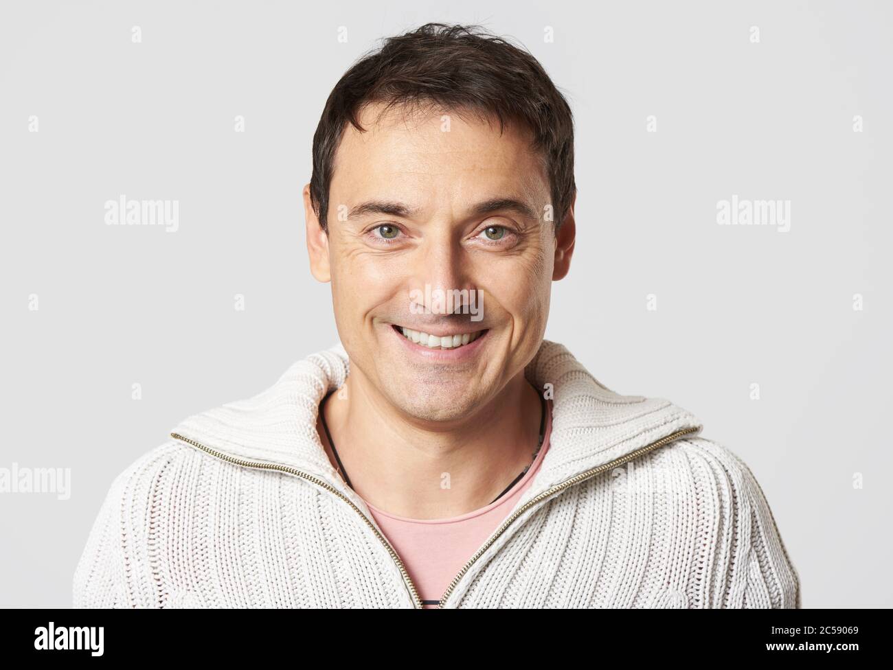Happy casual man portrait isolated on white background Stock Photo - Alamy