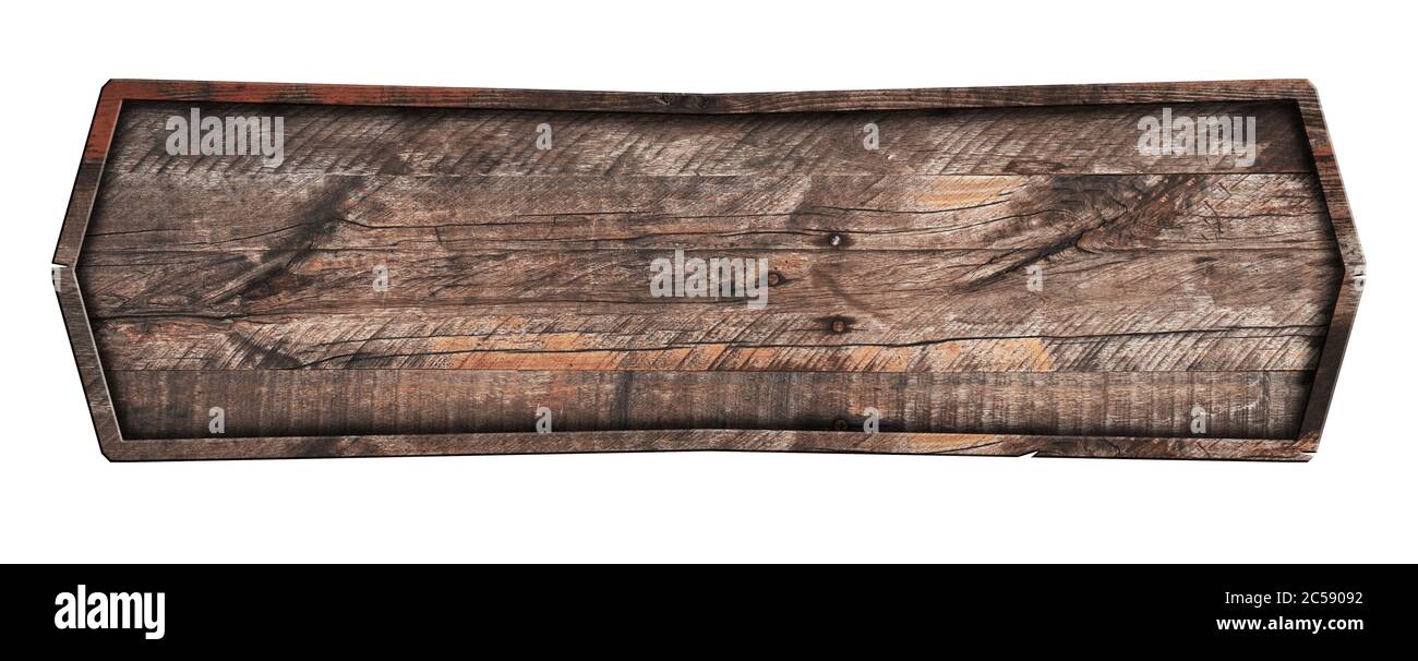 Old wooden sign isolated on white background Stock Photo - Alamy