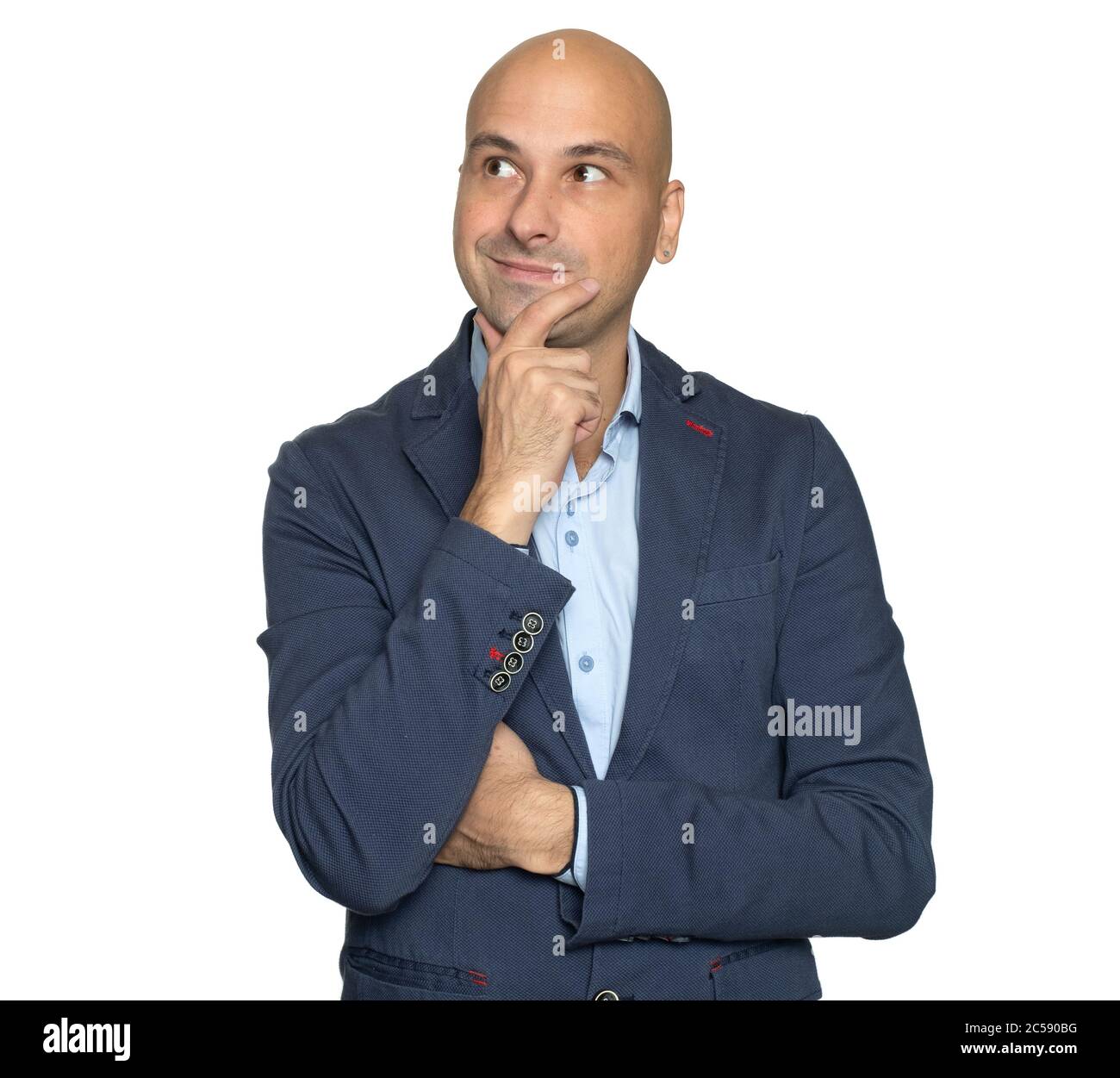 Man bald chin pensive hi-res stock photography and images - Alamy