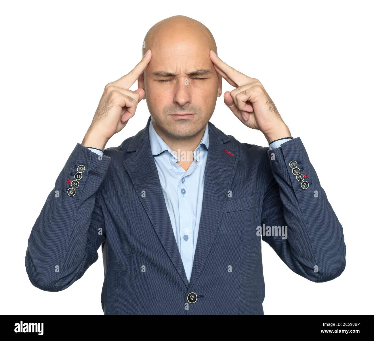 Man bald chin pensive hi-res stock photography and images - Alamy