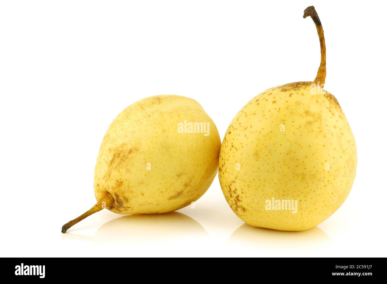 fresh nashi pears on a white background Stock Photo