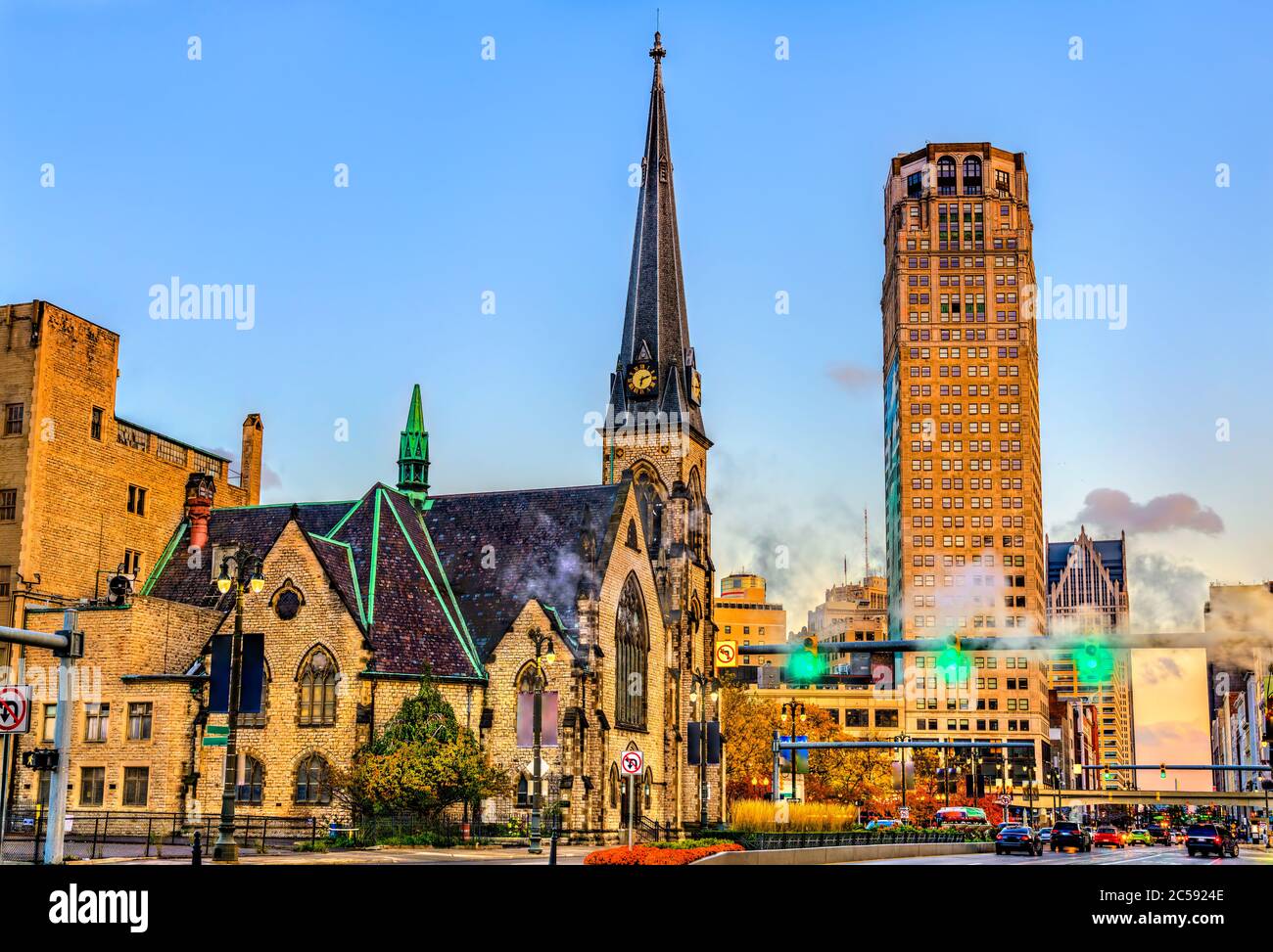 Central United Methodist Church in Detroit, USA Stock Photo
