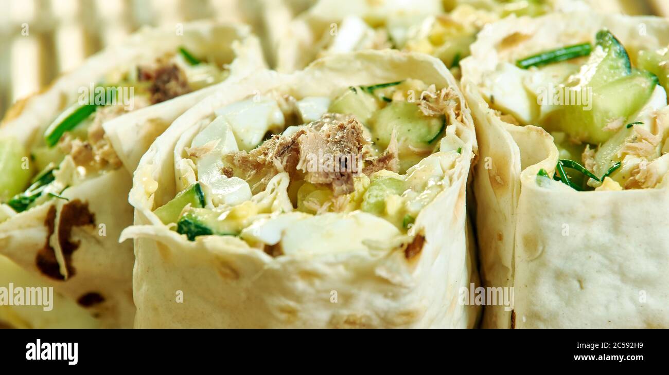 LowCalorie and LowFat Tuna Salad Sandwich Roll Stock Photo Alamy