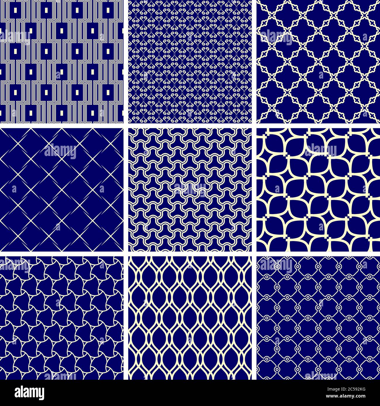 Set of Vector Seamless Geometric Backgrounds Stock Vector