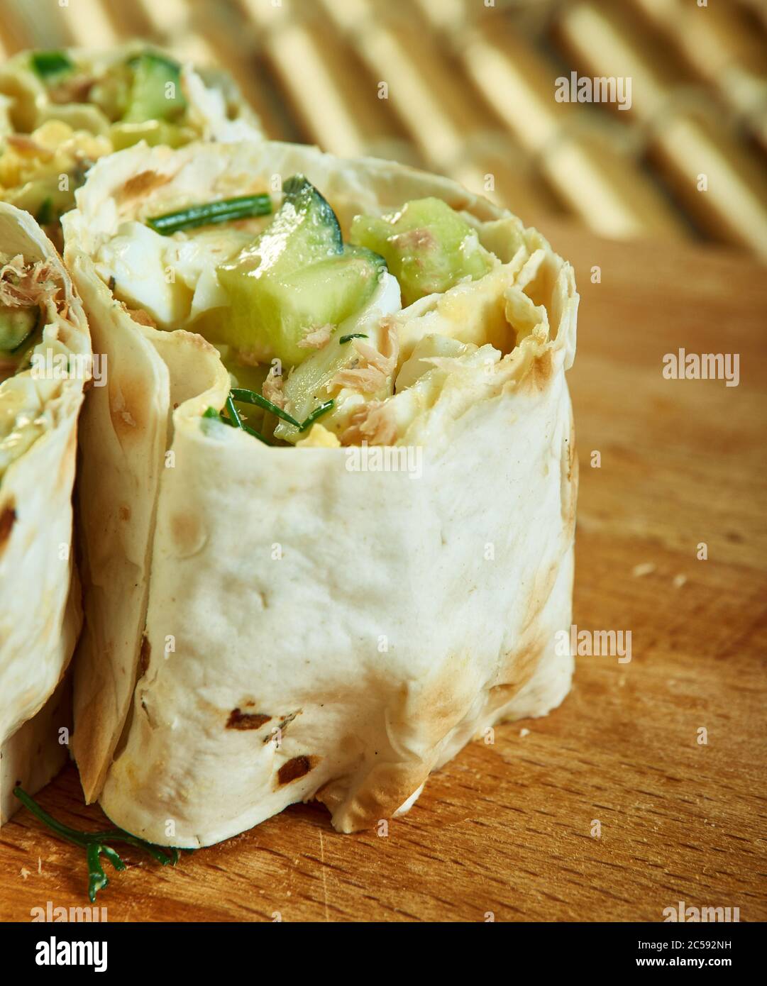 LowCalorie and LowFat Tuna Salad Sandwich Roll Stock Photo Alamy