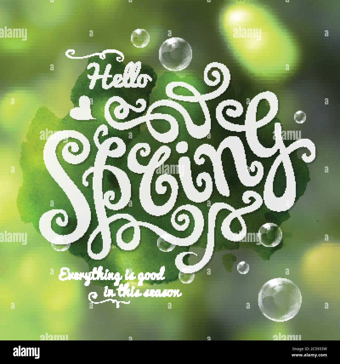 Spring hand lettering. Stock Vector