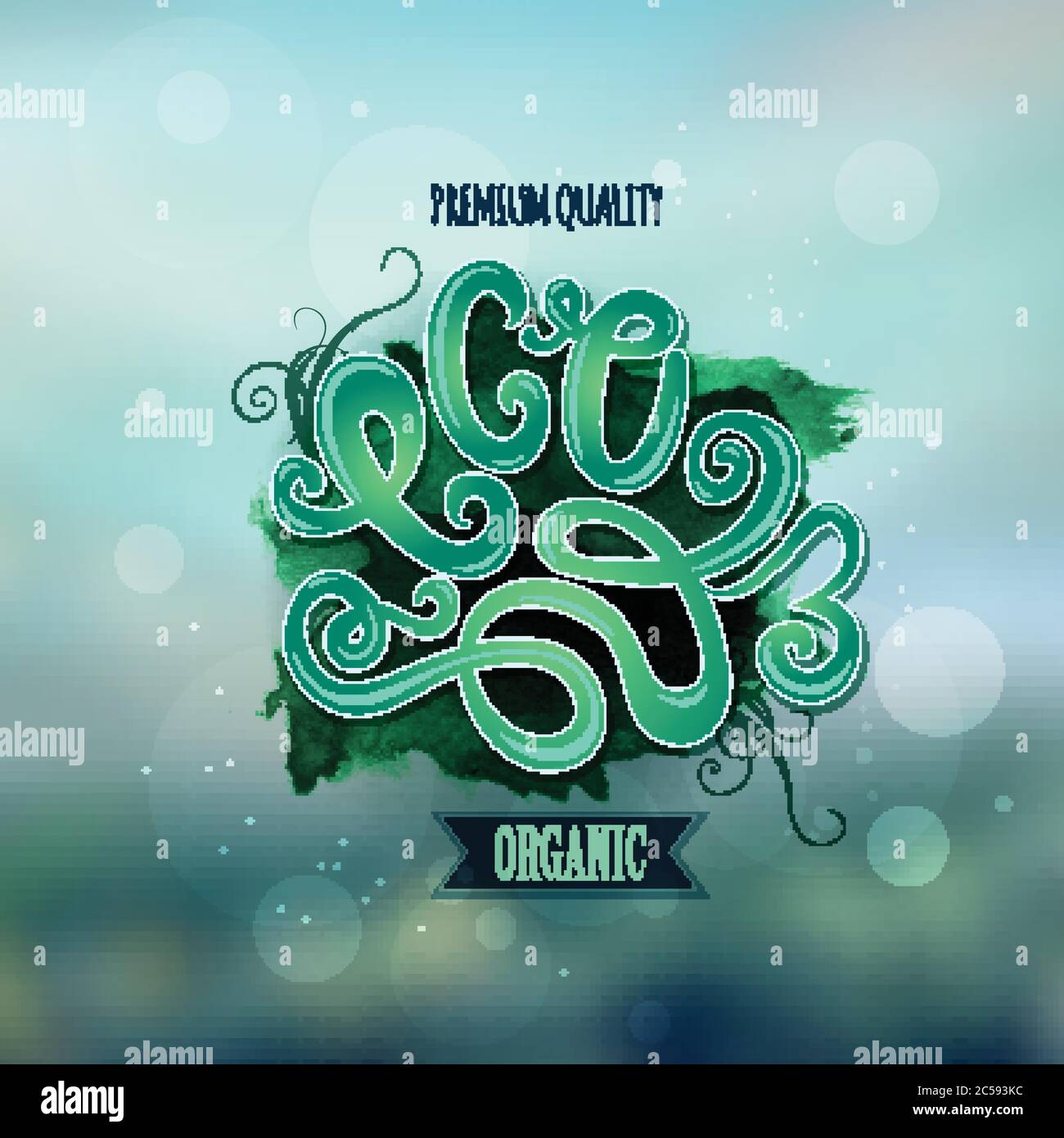 Vector blurred background. Eco hand lettering Stock Vector Image & Art ...