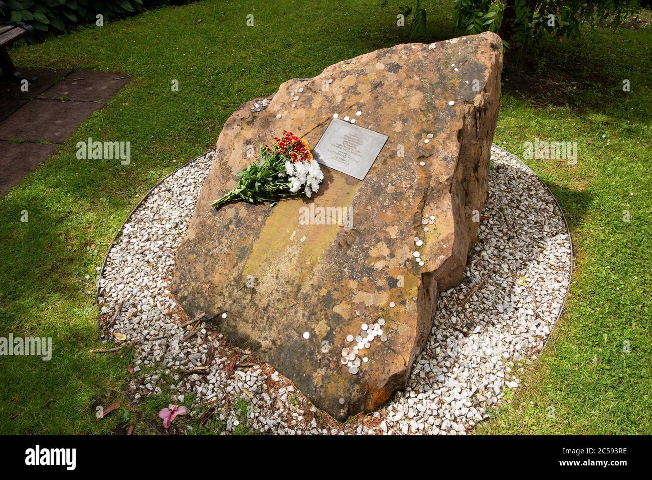 Monument in Sherwood Crescent to the to Pan Am flight 103 which was blow up over Lockerbie in Sherwood Crescent, Dumfriesshire, Scotland Stock Photo