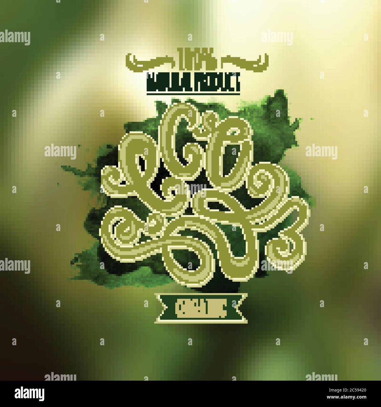 Vector blurred background. Eco hand lettering Stock Vector Image & Art ...