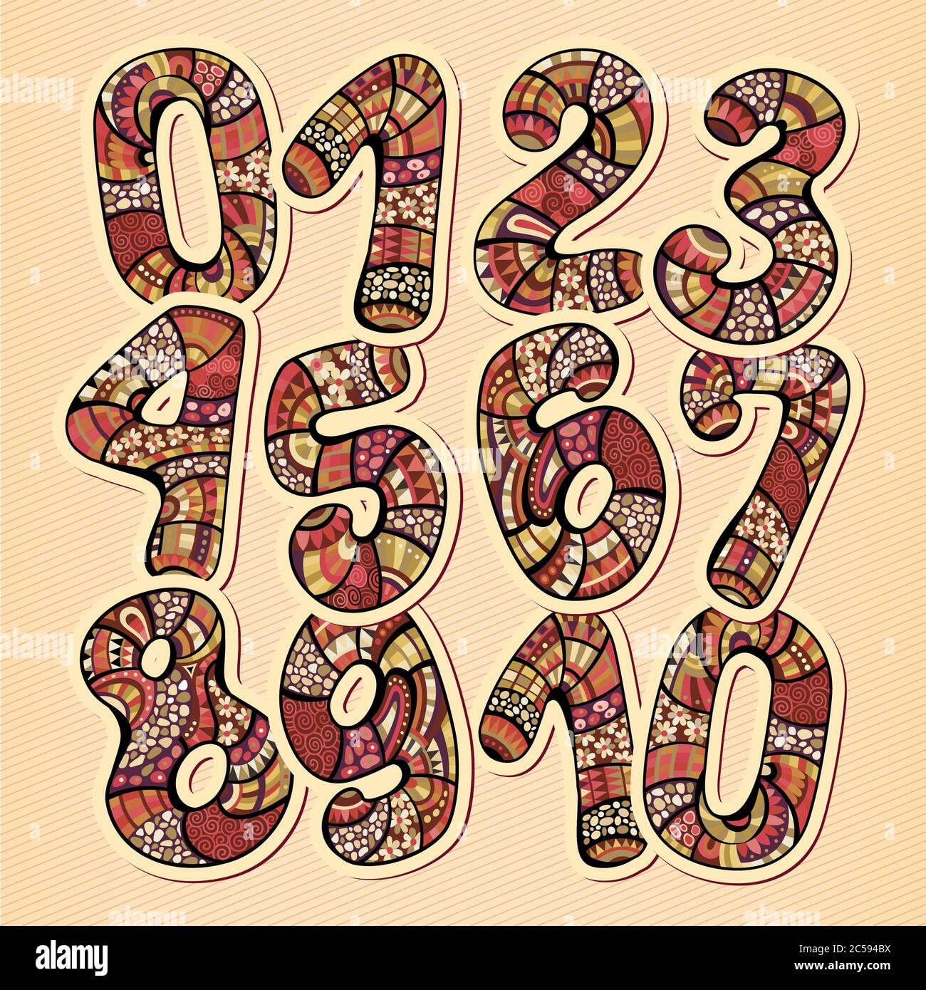 Numbers font decorative hand hi-res stock photography and images - Alamy