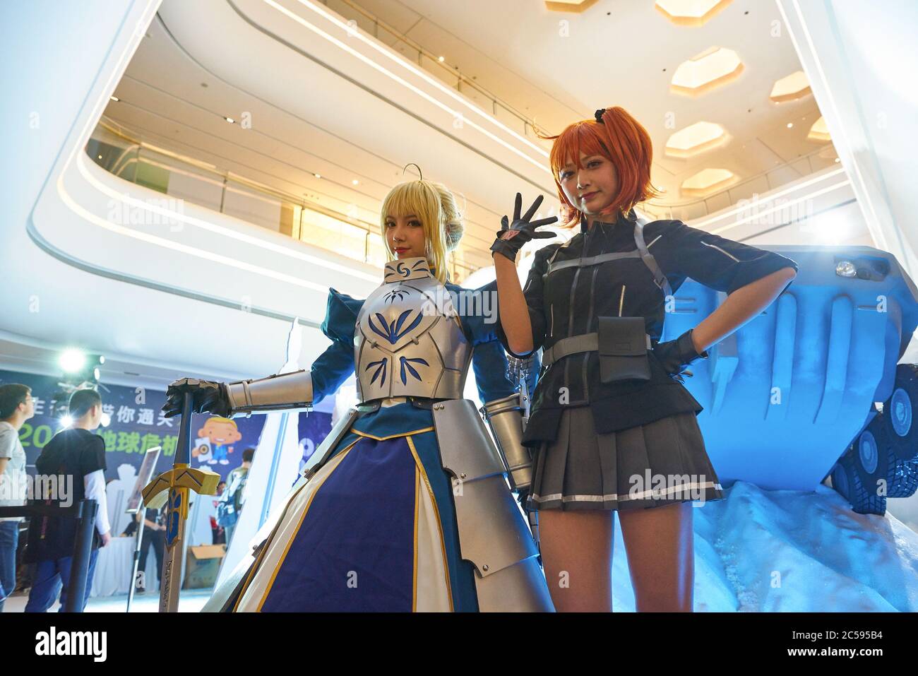 SHENZHEN, CHINA - APRIL 20, 2019: cosplay of the Fate/Grand Order "Saber"  and "Ritsuka Fujimaru" characters at Sony Expo 2019 in Shenzhen, China  Stock Photo - Alamy