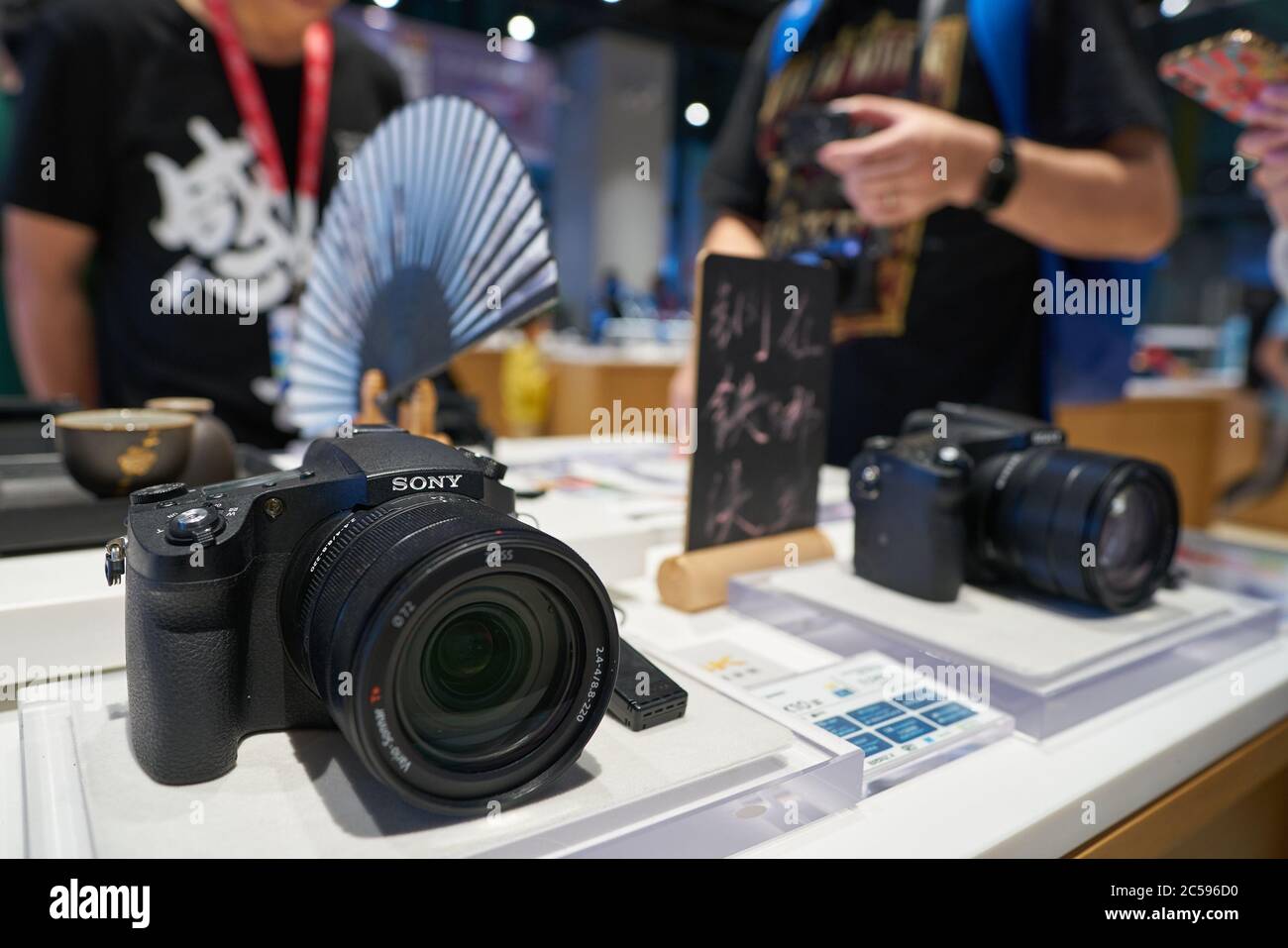 Sony Camera Store SHENZHEN, CHINA - CIRCA APRIL, 2019: cameras on display in Sony Store ...
