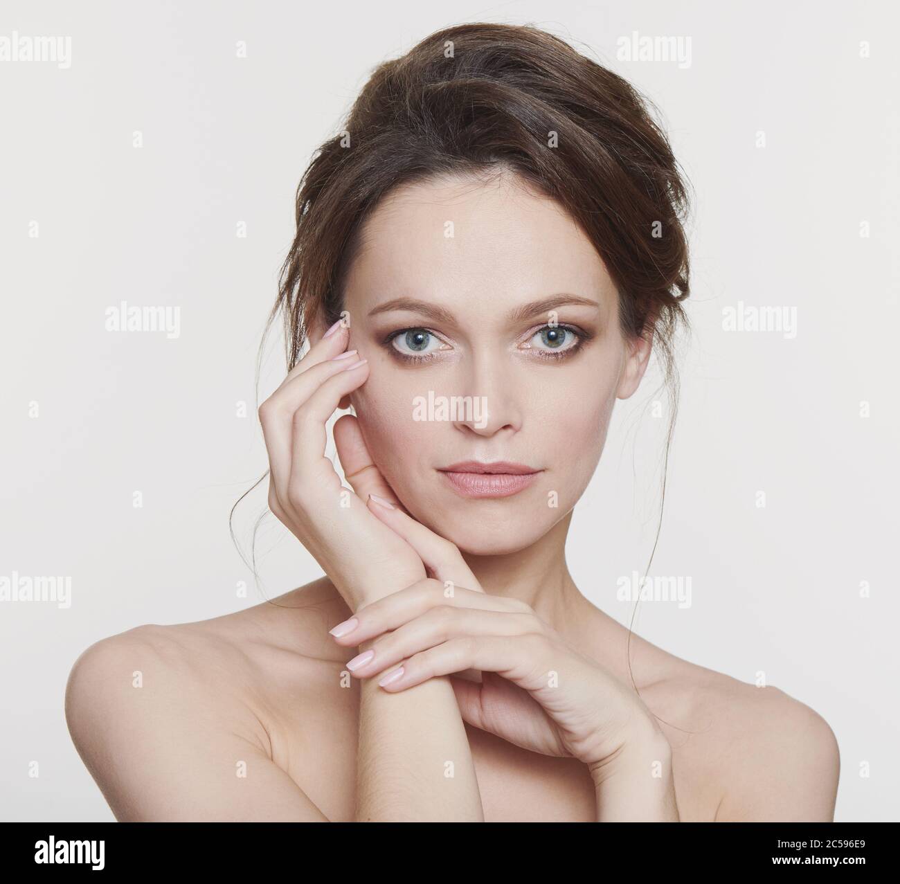 Beauty portrait of a pretty woman isolated on white Stock Photo - Alamy