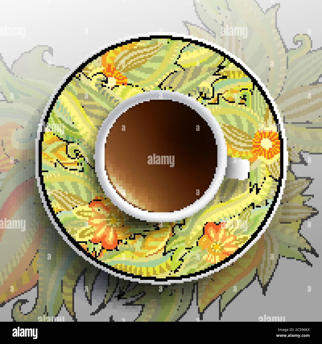 Coffee abstract line border Stock Vector Images - Alamy