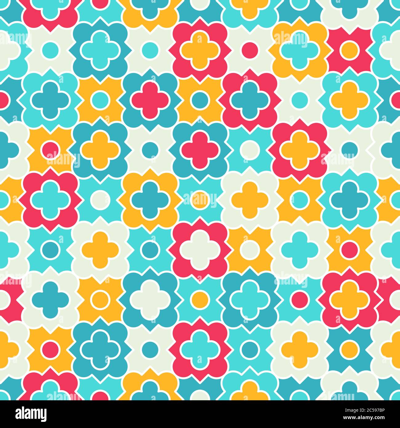 Traditional Quatrefoil Lattice Pattern Colorful Quatrefoil Shapes