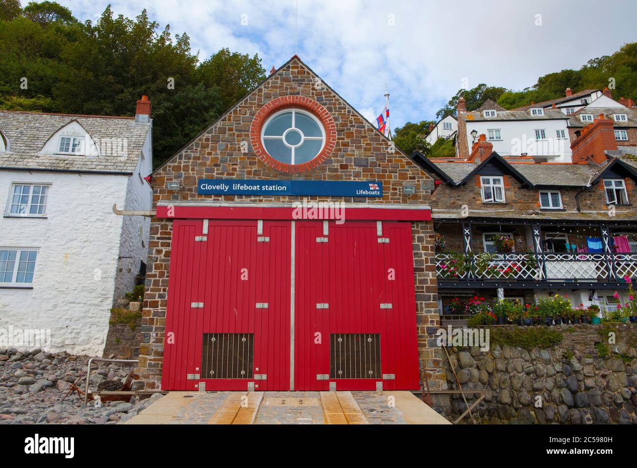 Lifeboat station at Clovelly, North Devon, England Stock Photo
