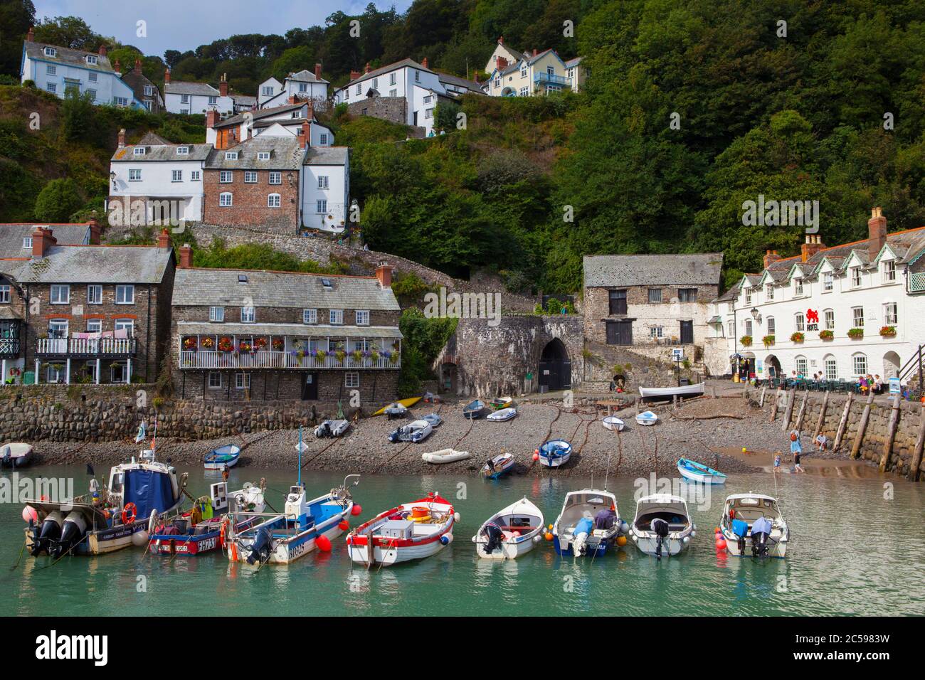 Clovelly village on the North Devon coast, England, August. Stock Photo