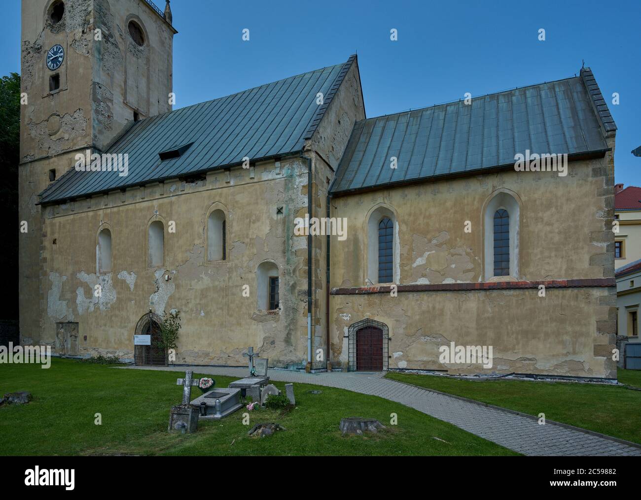 Lubiechowa.gothic  Church of Saints Peter and Paul. Lower Silesia. Poland Hochen Liebenthal Niederschlesien Stock Photo