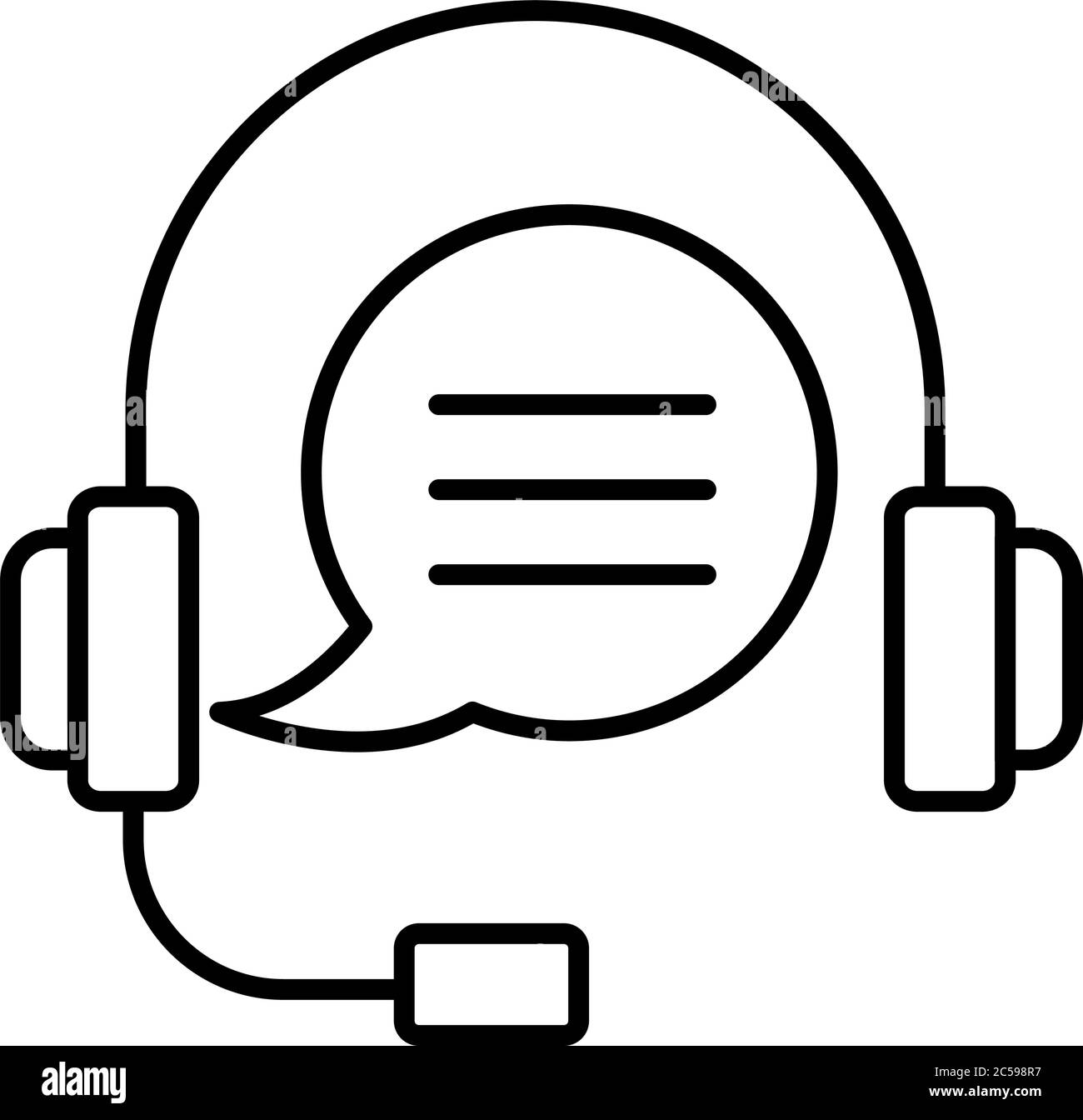headset communication line style icon vector illustration design Stock ...