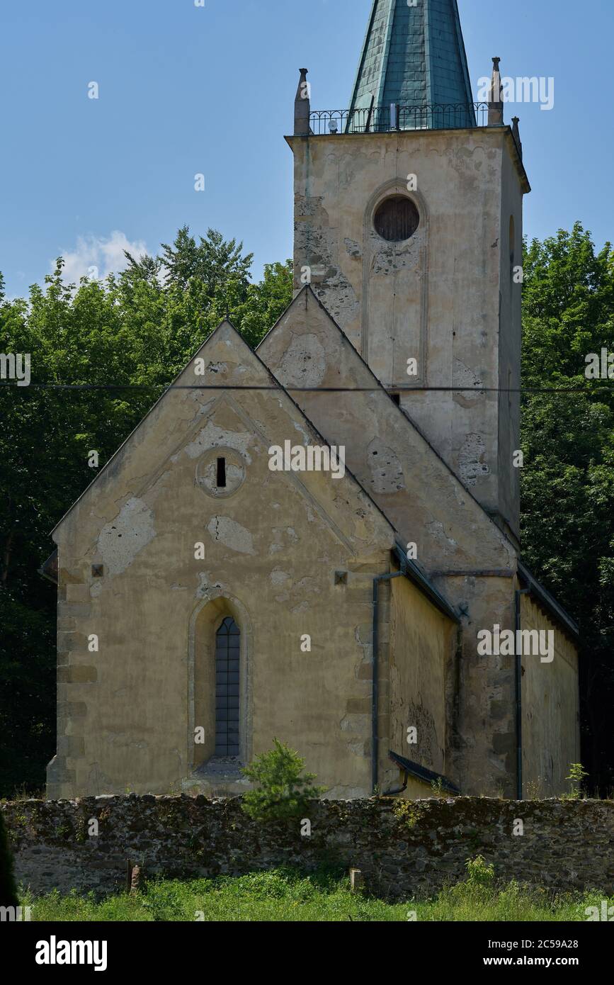 Lubiechowa.gothic  Church of Saints Peter and Paul. Lower Silesia. Poland Hochen Liebenthal Niederschlesien Stock Photo