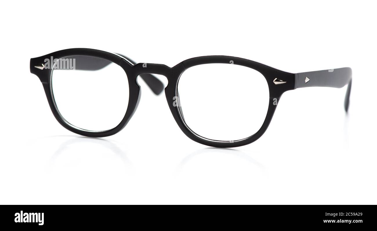 Round eyeglasses isolated on white background Stock Photo