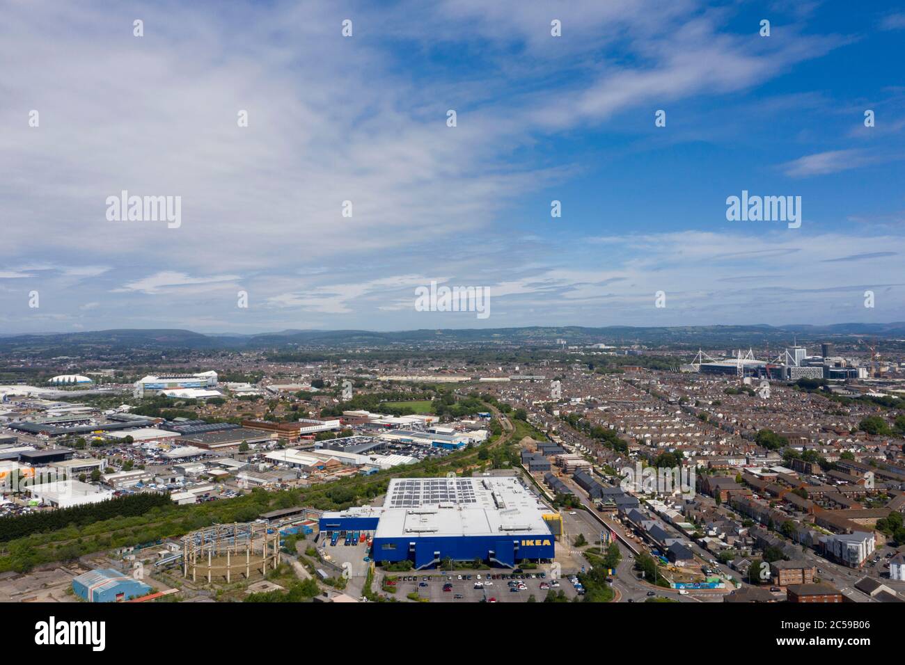 An aerial view of Ikea in Cardiff, Wales, UK Stock Photo Alamy