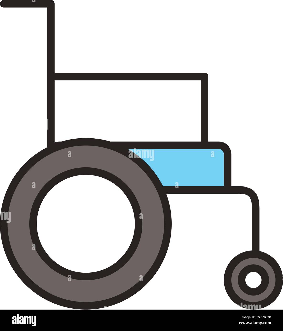 wheelchair disable line and fill style icon vector illustration design ...