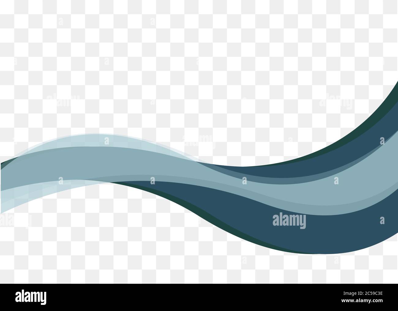 Smooth dark wave, wavy design element, digital curve, presentation element, banner decoration. Vector illustration Stock Vector