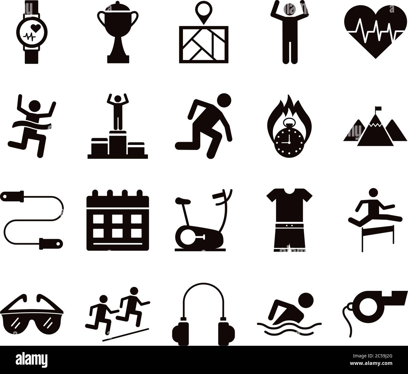 bundle of runners and tracks set icons vector illustration design Stock ...