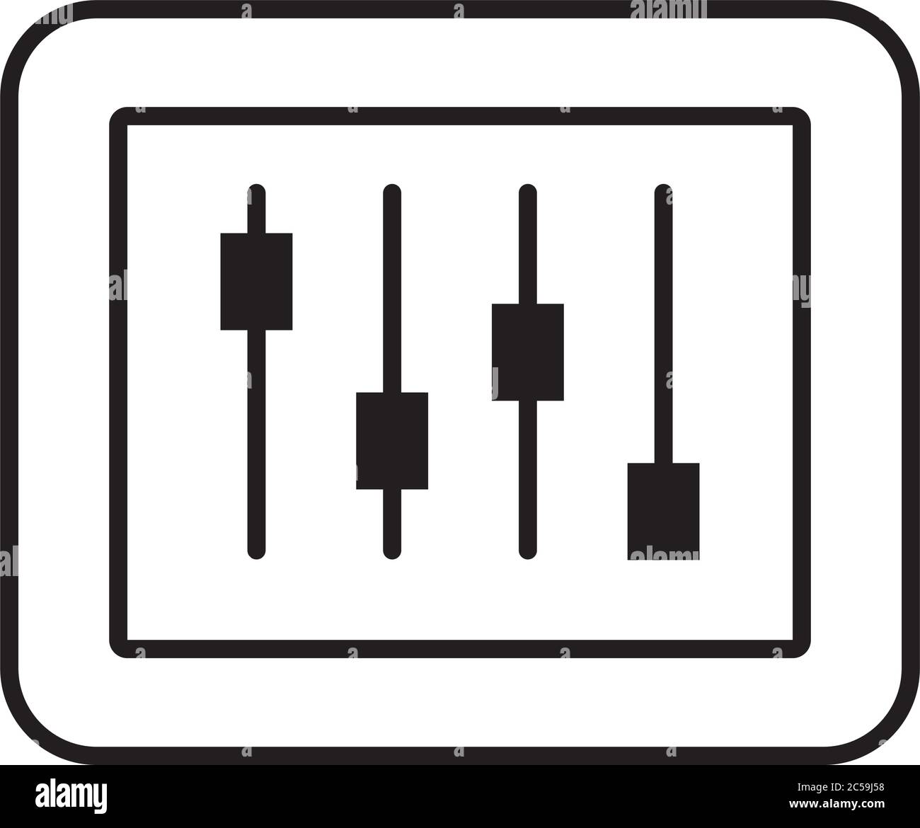 audio control panel icon over white background, line style, vector ...