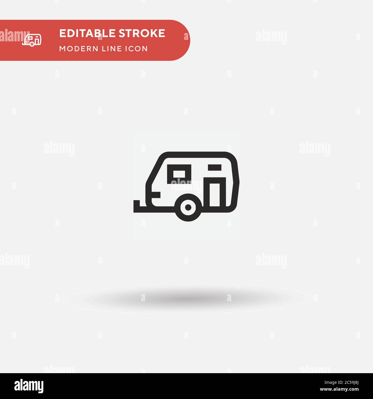 Caravan Simple vector icon. Illustration symbol design template for web mobile UI element. Perfect color modern pictogram on editable stroke. Caravan icons for your business project Stock Vector