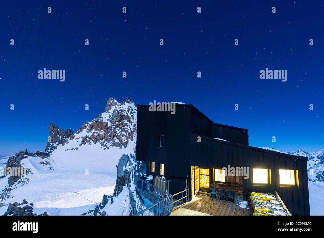 France, Haute Savoie, Chamonix Mont Blanc, the Aiguille du Midi (3842m ...