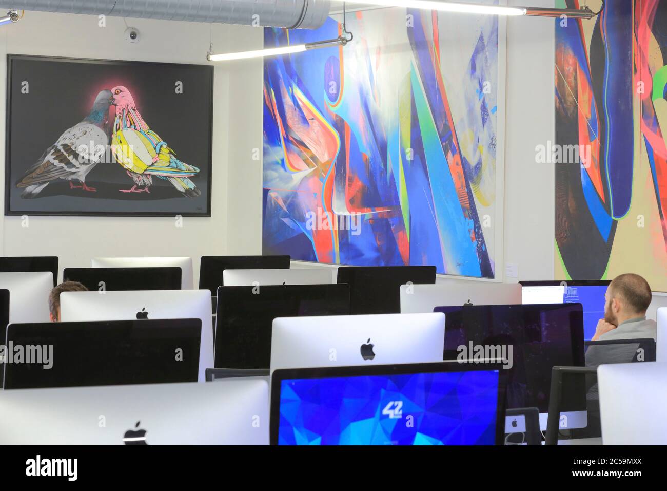 France, Paris, boulevard Bessières, Ecole 42, Art 42 - Urban Art Collection, the first urban art museum in France installed in a computer school Stock Photo