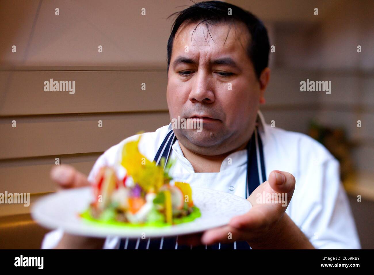 United Kingdom, London, restaurant lima chef robert ortiz Stock Photo