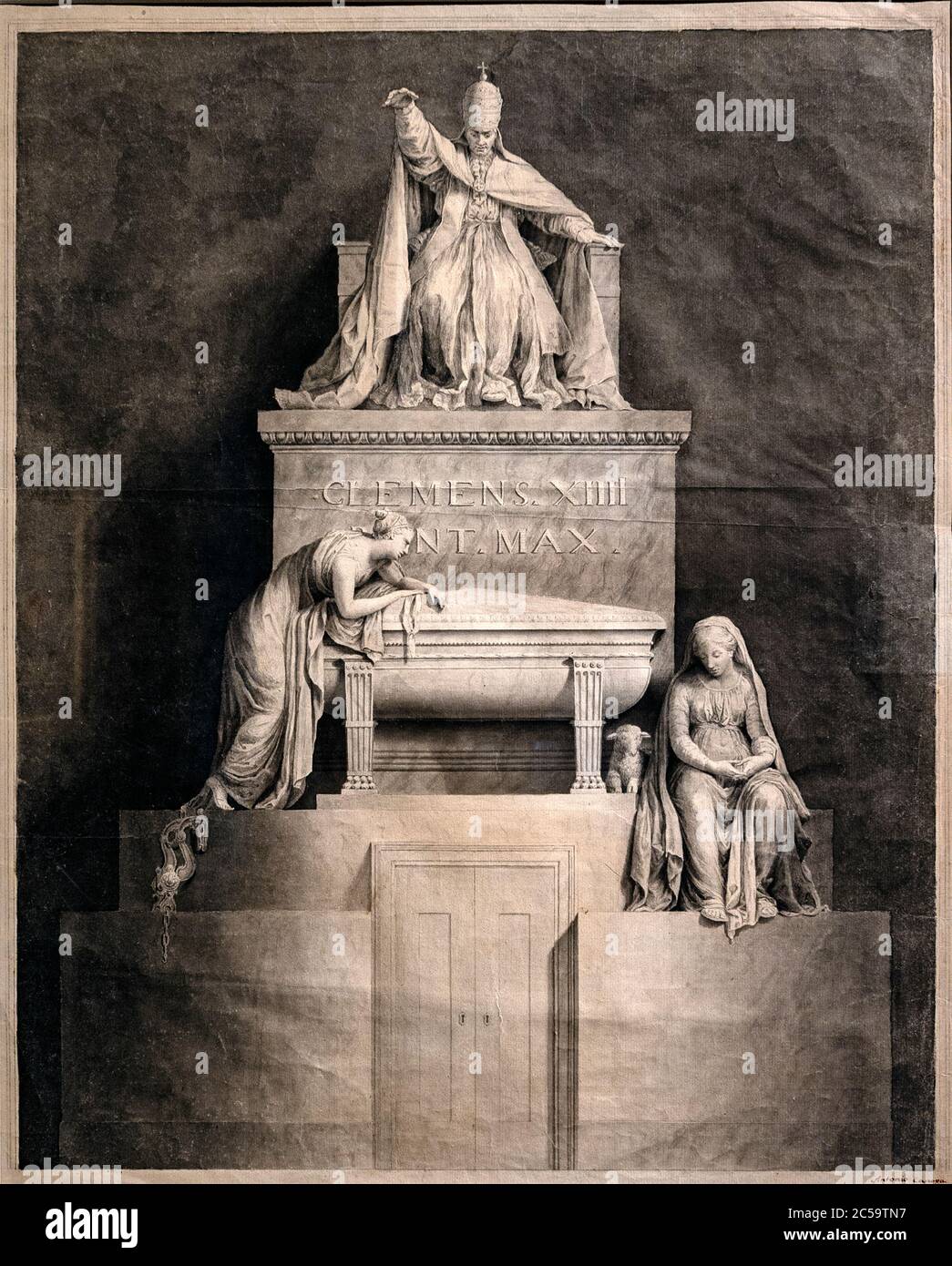 study for papal funerary monument, by Antonio Canova Stock Photo