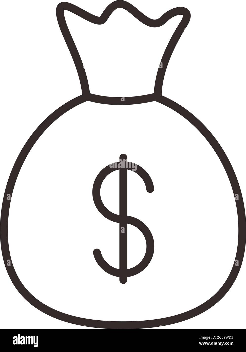 money bag line style icon vector illustration design Stock Vector Image ...