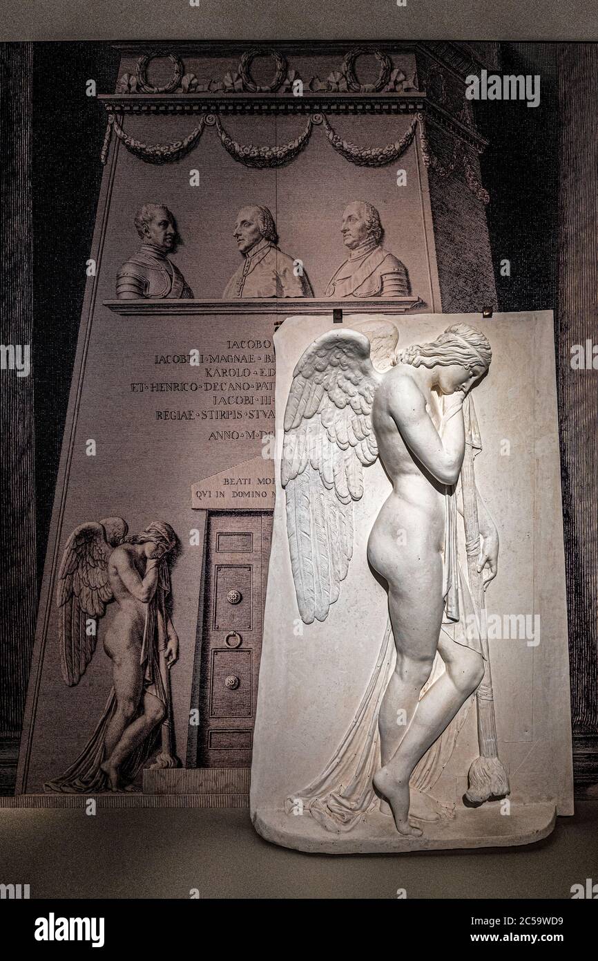 Funerary Genius from the Monument to the last Stuart, by Antonio Canova Stock Photo