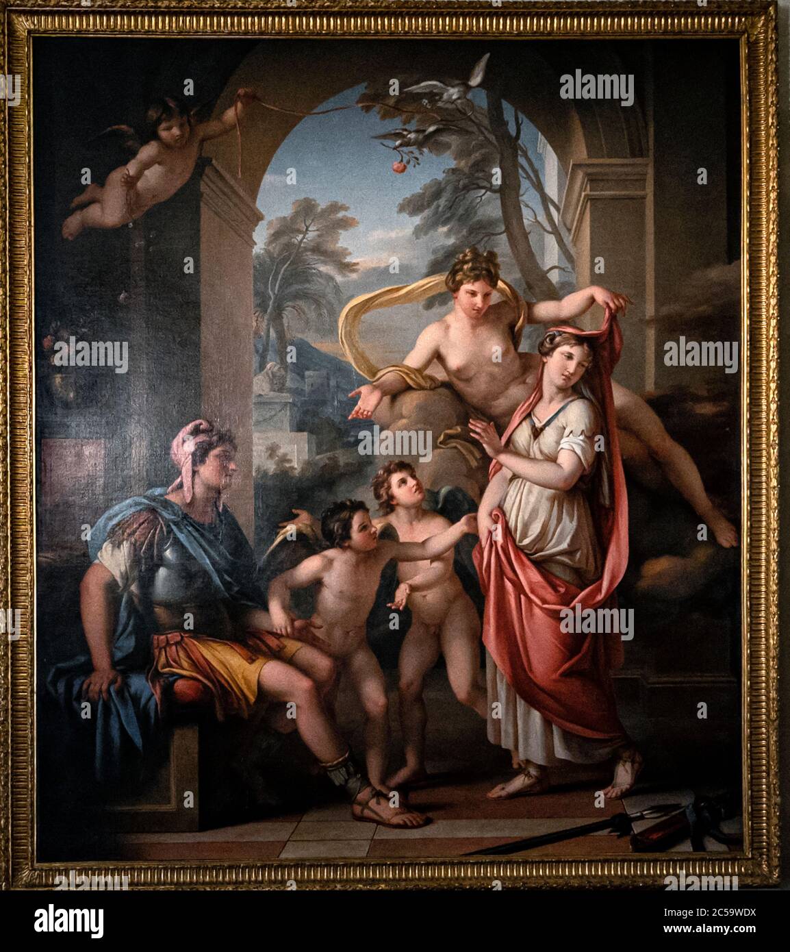 Venus offers Elena to Paris, painting by Gavin Hamilton Stock Photo