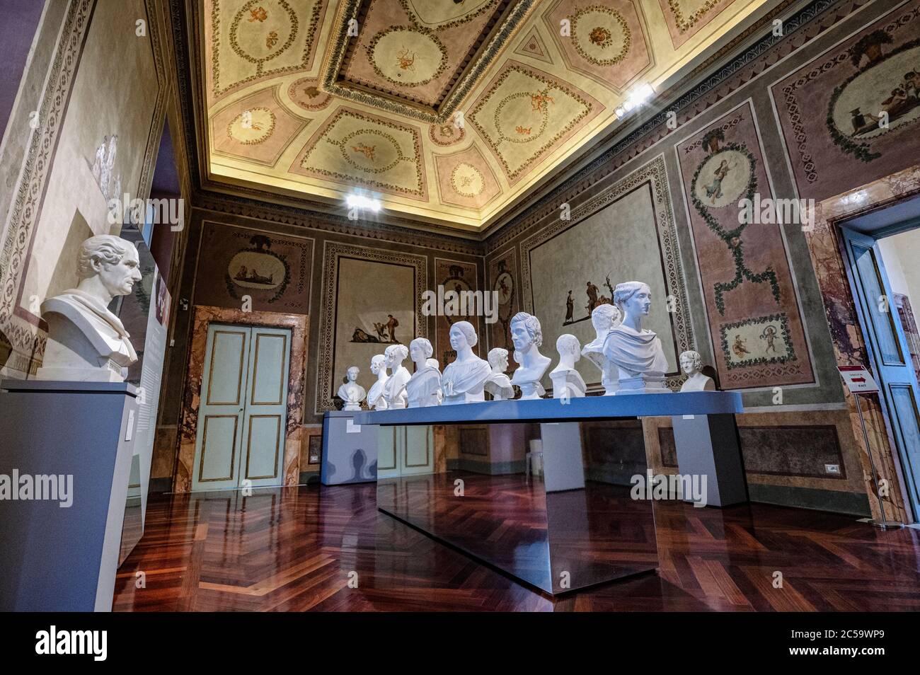 Italy Lazio Gallery of busts of personalities of the time carved in plaster by Pietro Tenerani, in the 2th floor of Palazzo Braschi in Rome Stock Photo