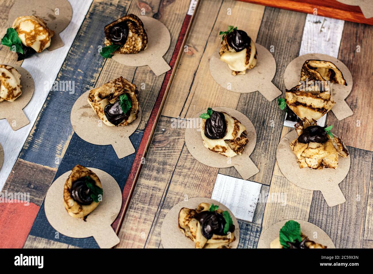 Cakes on the wood table Stock Photo
