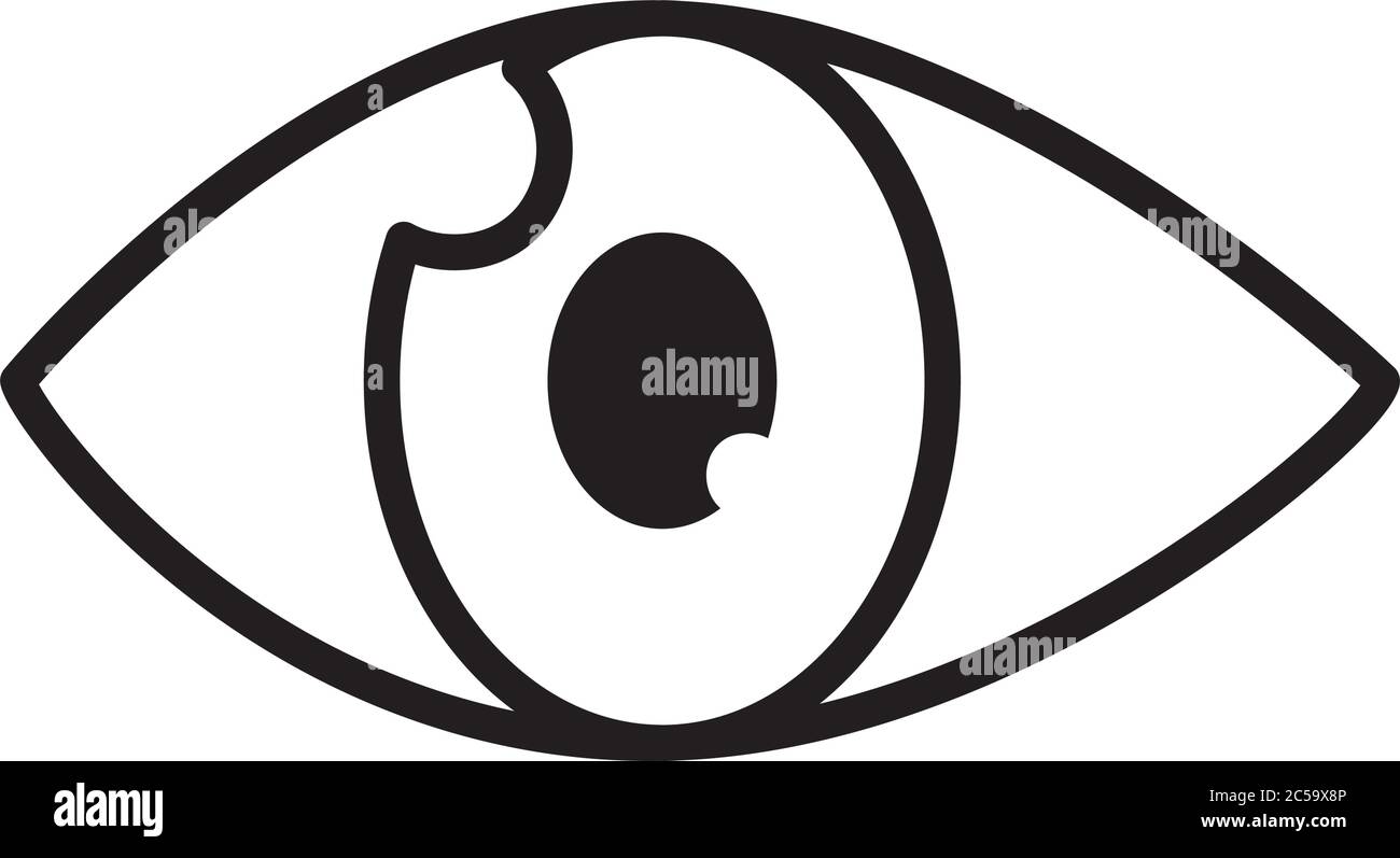 eye icon over white background, line style, vector illustration Stock ...
