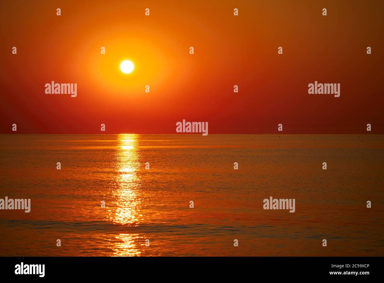 Sunrise at the Black Sea in Romania Stock Photo