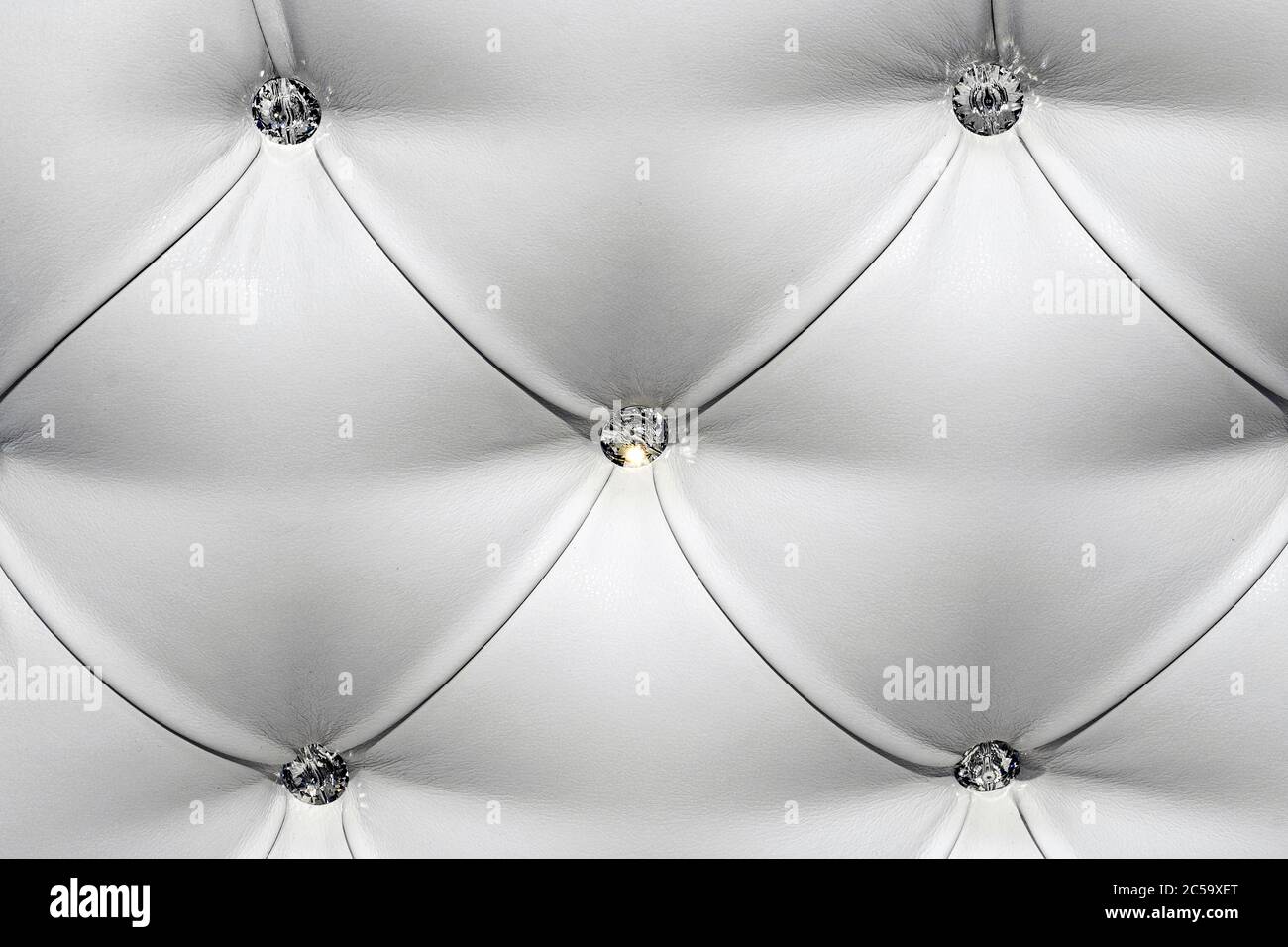 Textured white leather sofa cover with diamonds closeup Stock Photo Alamy