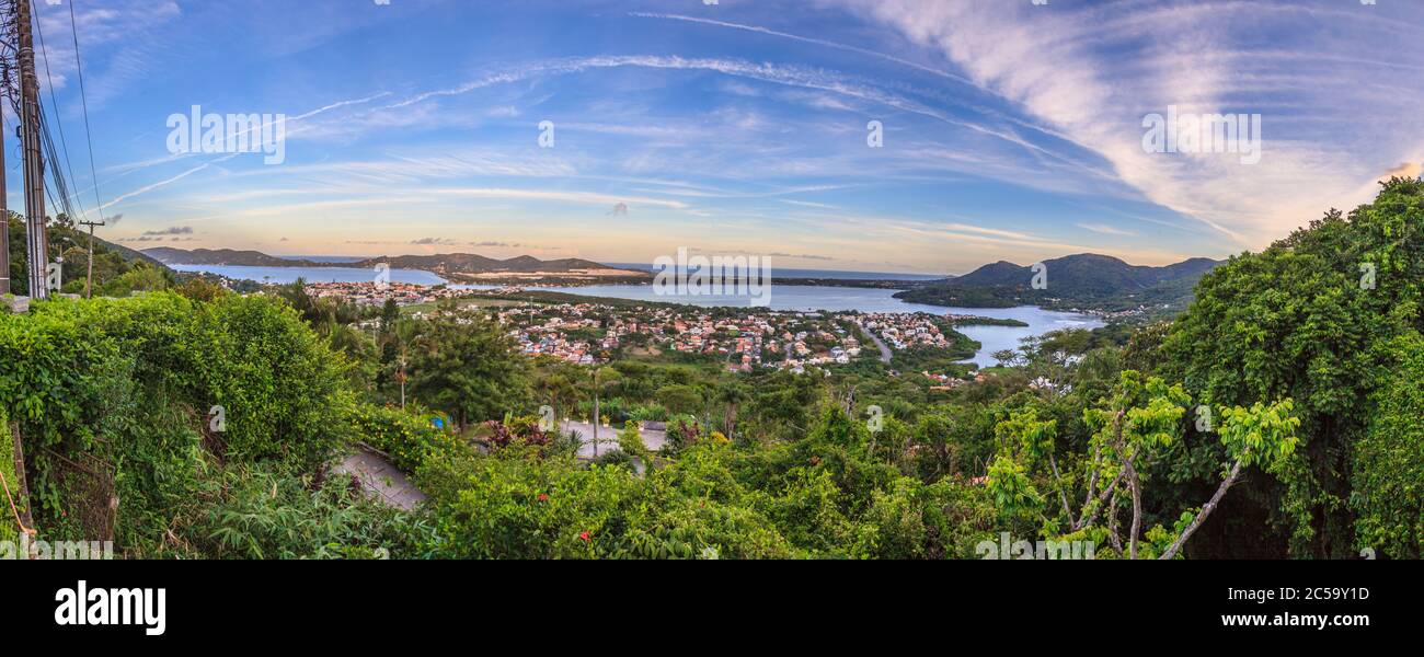 Panoramic picture of Lagoa da Conceição in Brasil Stock Photo