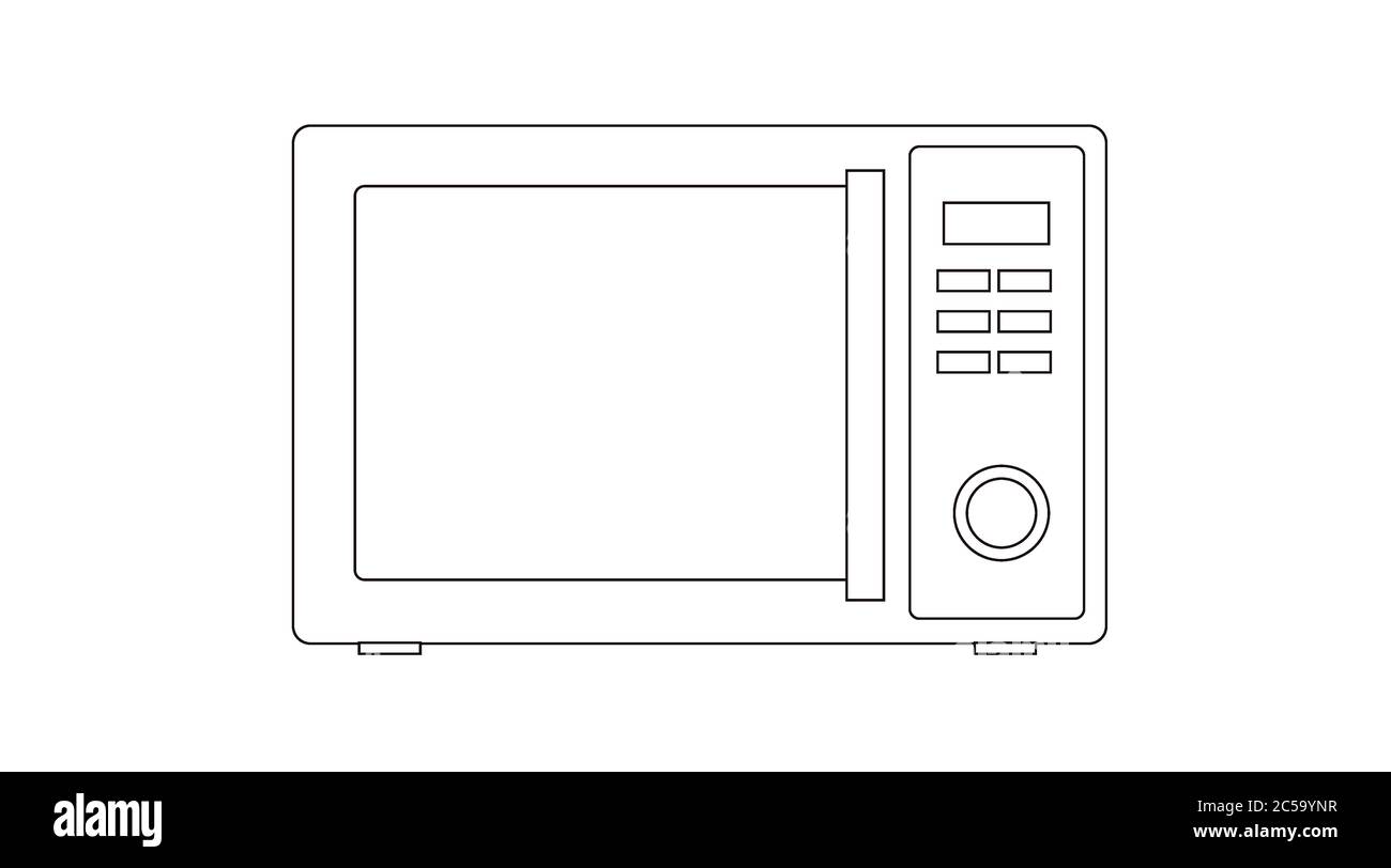 Vector Lines Isolated Illustration of a Microwave Stock Vector