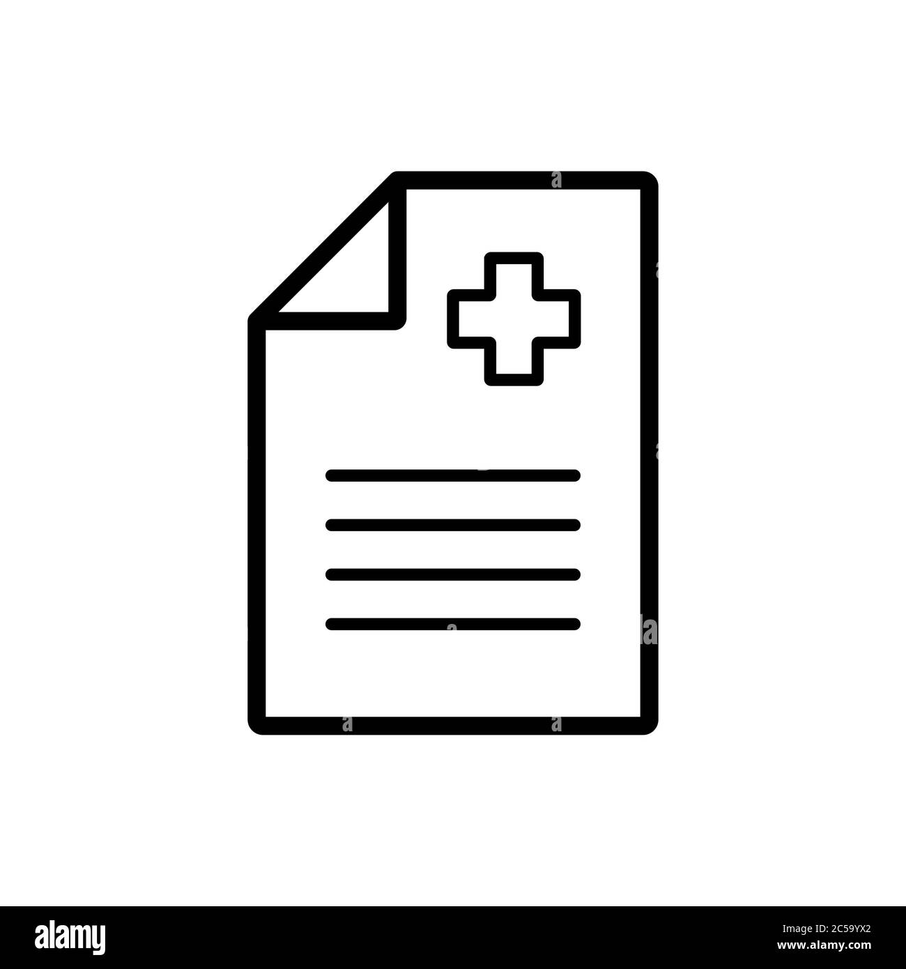 Medical report, clinical record vector icon. Medicine and medical