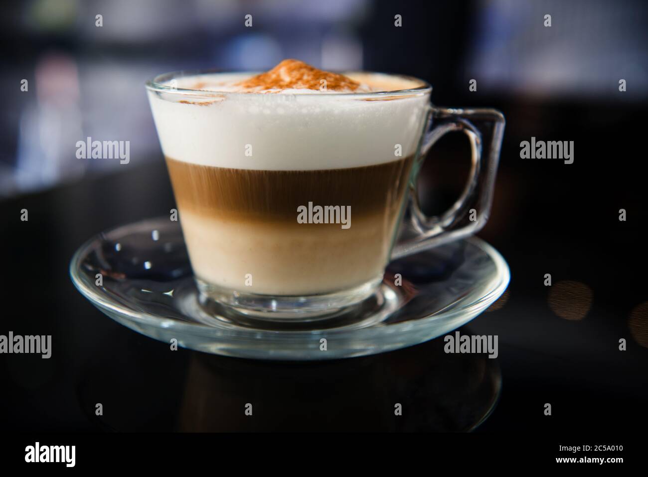 Cappaccino beverage in a restaurant setting Stock Photo