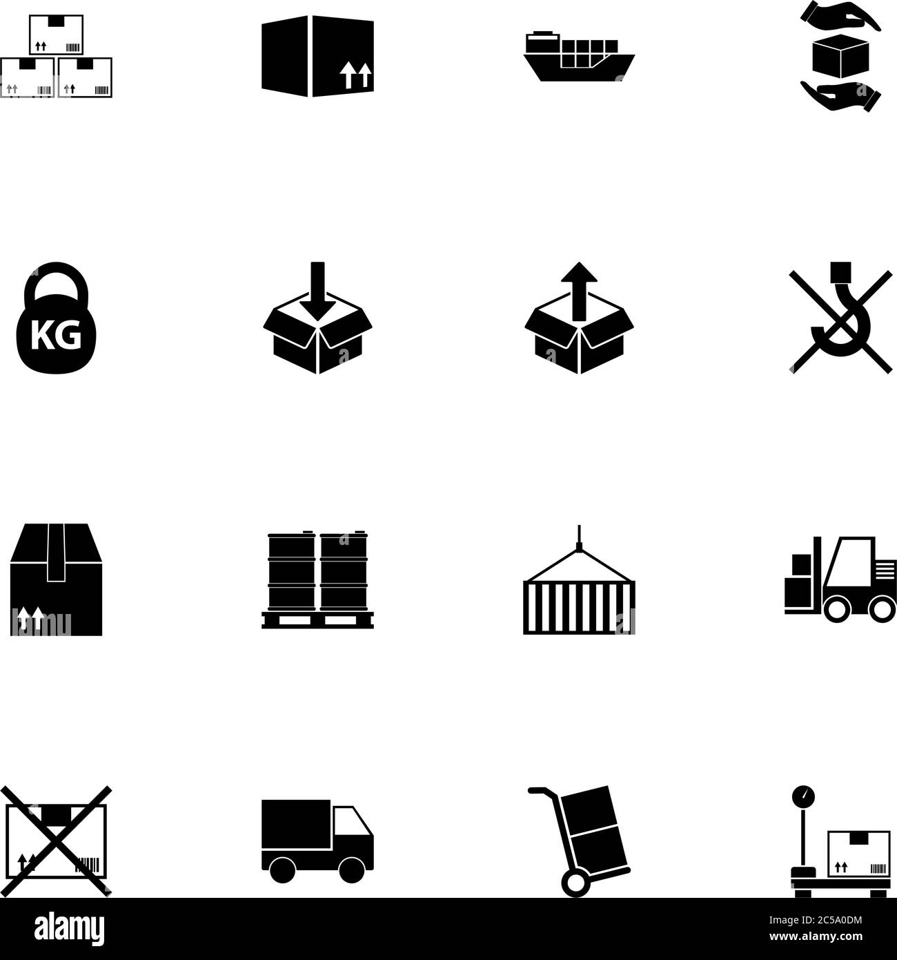 Cargo, Freight icon - Expand to any size - Change to any colour. Perfect Flat Vector Contains such Icons as delivery, freight, box, loading, unloading Stock Vector